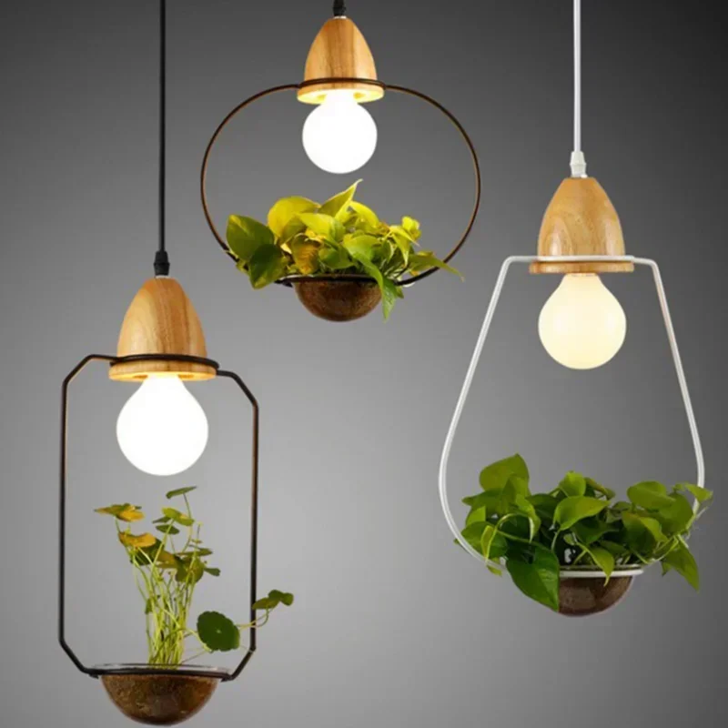 Modern Simple Plant Chandelier American Restaurant Coffee Shop Clothing Store Balcony Iron Decorative Lamps and Lanterns