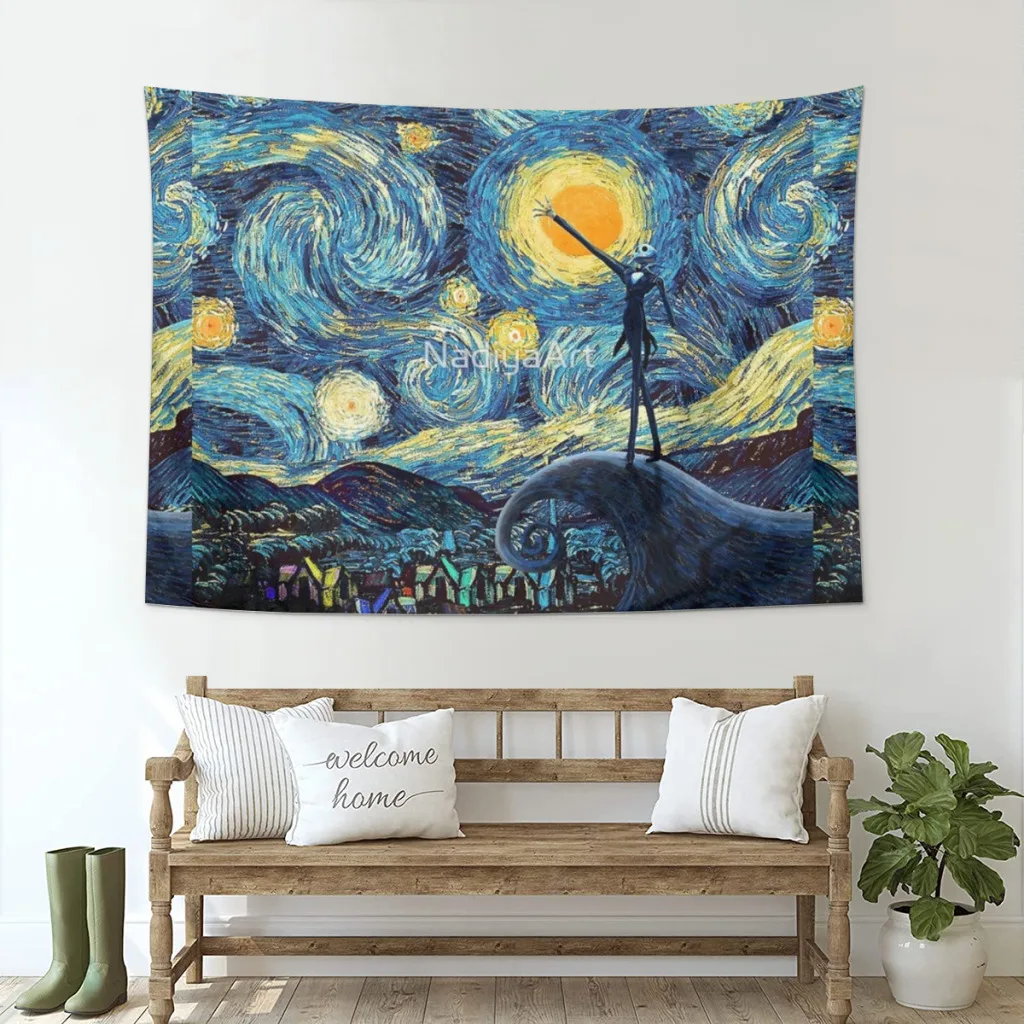 

Jack Scary night abstract paintings Tapestry Room Décor Aesthetic Home Decoration Bedroom Wall Art