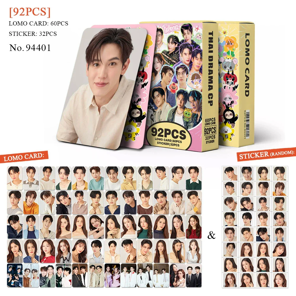 

92 Pcs/Set GMMTV Series Laser Lomo Card OffGun EarthMix JoongDunk HD Photocard With Stickers Fans Gift