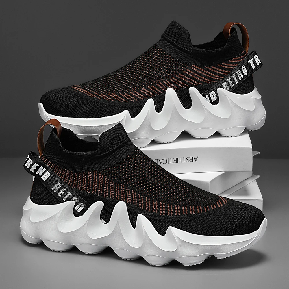 Herren Outdoor-Wander- und Laufschuhe in großen Größen, bequeme, vielseitige, modische Sportschuhe für Paare zum Training. – Detail 6