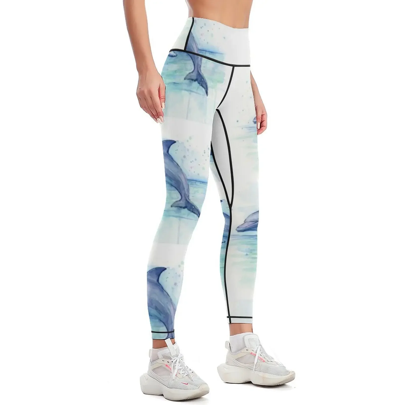Dolphin Watercolor Leggings for girls legings for fitness gym's clothing Women's sports Womens Leggings
