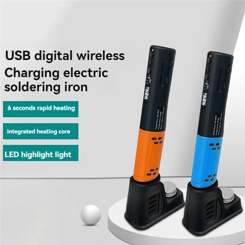 ABLU-Cordless Electric Soldering Iron Household LED Digital Display Soldering Pen Rechargeable Solder Iron Welding Tool