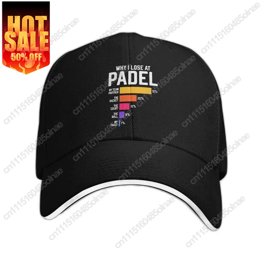 Personalized Cool Why I Lose At Padel Tennis Funny Excuses Baseball Cap Women Men Adjustable Adult Dad Hip Hop Sun Hat