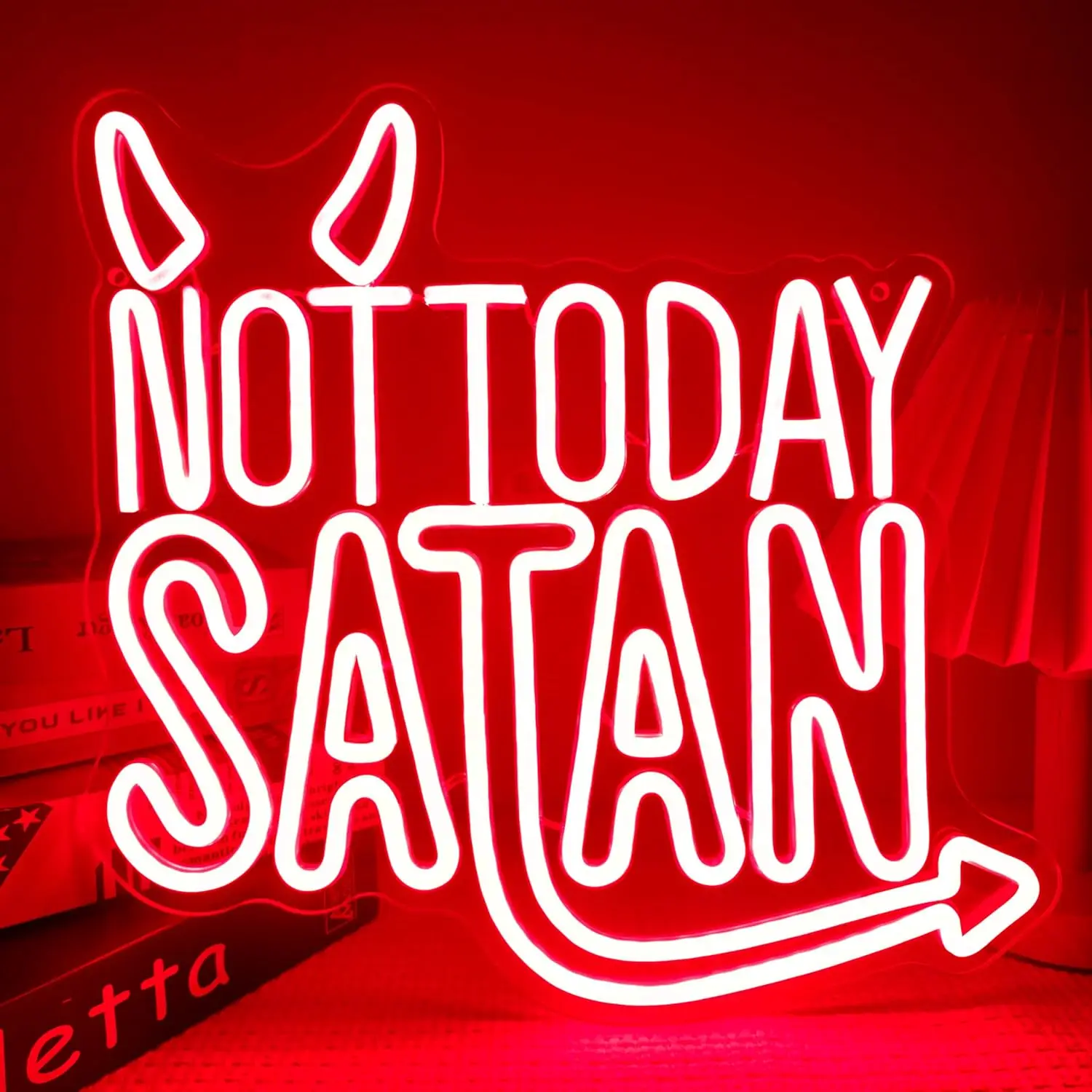 今日ではないサタンネオンライトサインusb調光可能ledネオンサイン寝室ゲームルームリビングルーム誕生日パーティーギフト