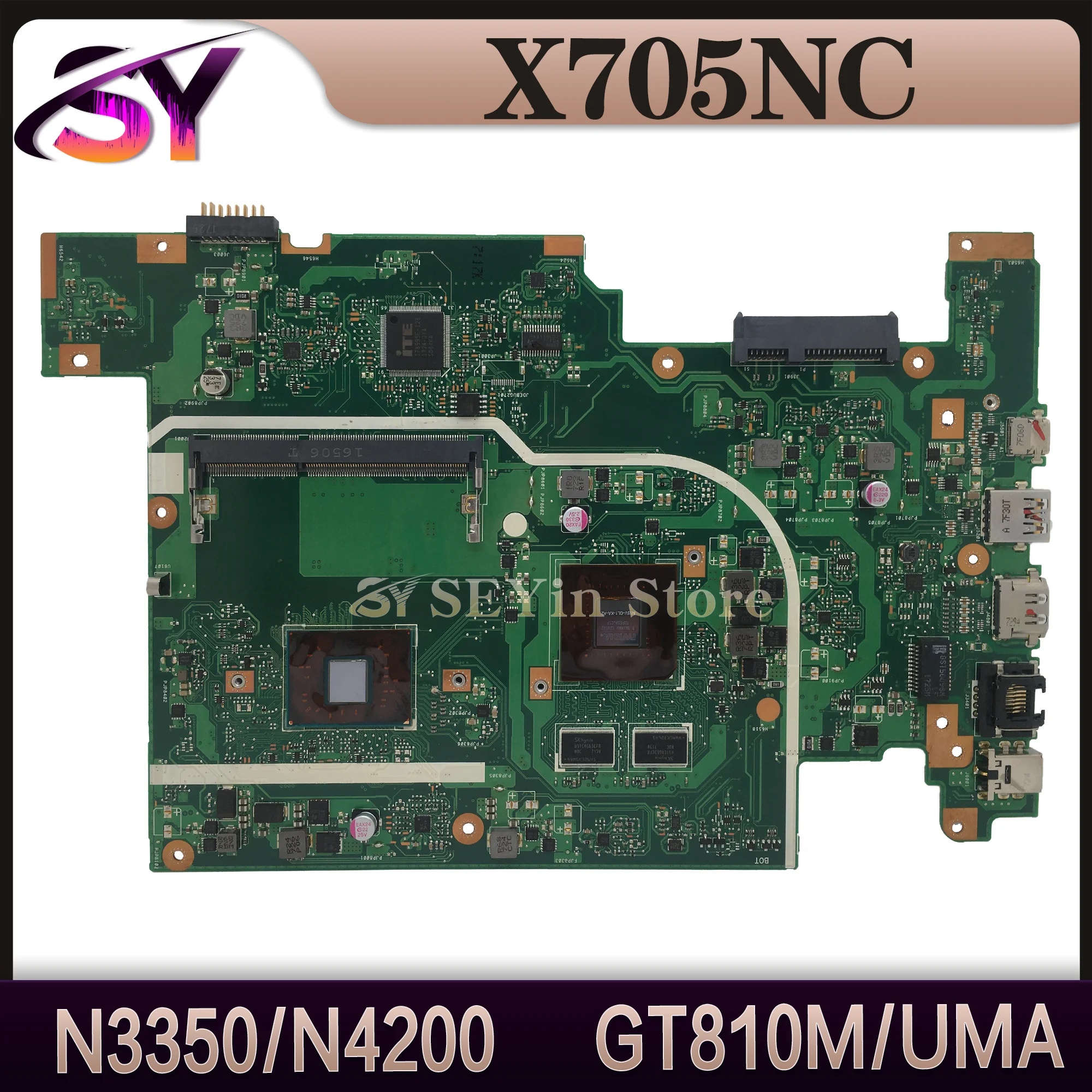 

X705 Notebook Mainboard For ASUS Vivobook 17 X705NC X705NA X705N Laptop Motherboard CPU N3350 N42000 Test OK UMA/GT810M