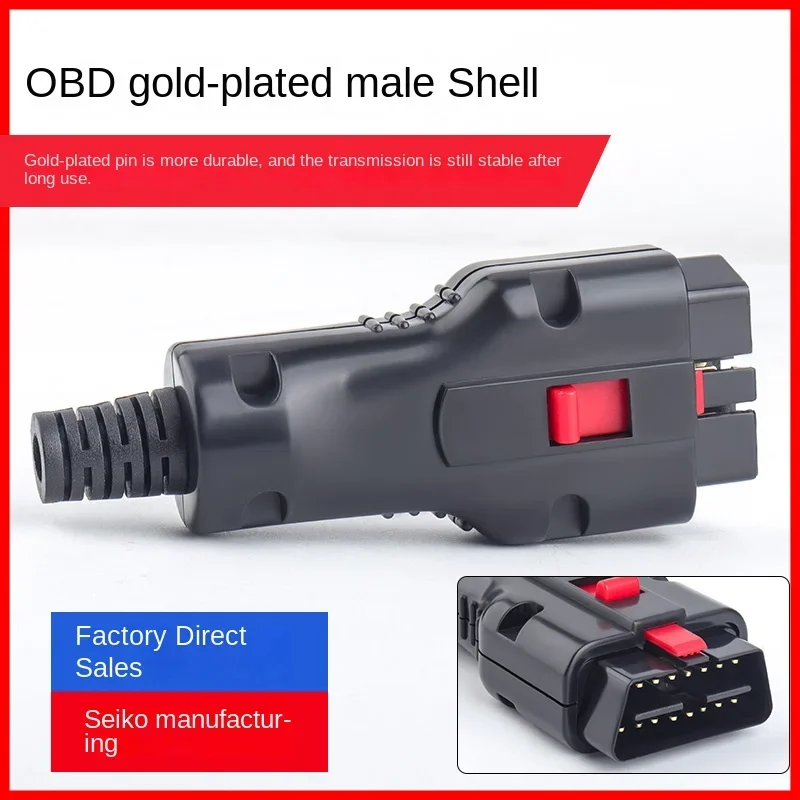 

Car OBD2 Male Assembly OBD Diagnostic Interface Connector OBDII 16PIN Handle Plug Gold-plated Pins Adapter Diagnostic Tools