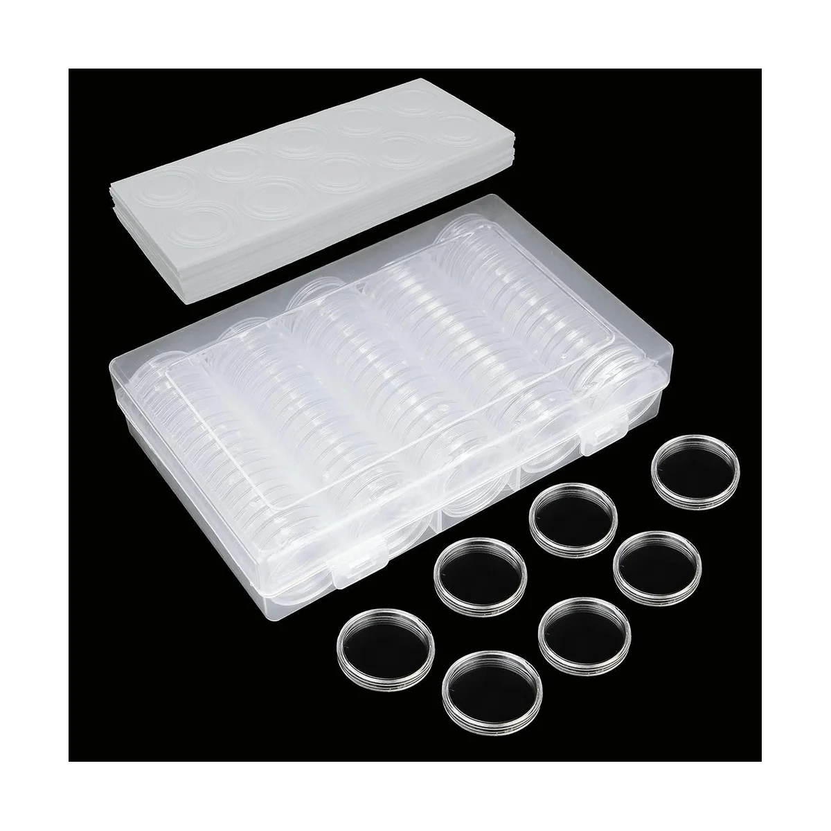 Капсулы для монет 30 мм Пластиковые Держатели для монет, принадлежности для коллекционирования монет с защитной прокладкой из пенопласта (17/20/25/27/30 мм)-