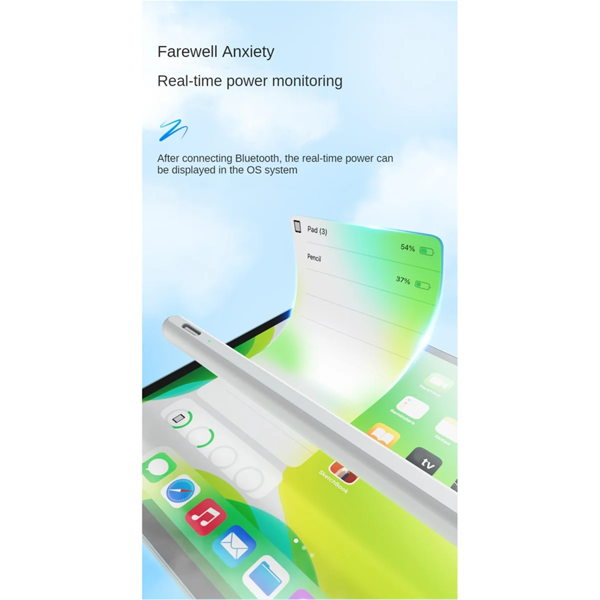For IPad Stylus Pen Anti-False-Touch with Bluetooth Electricity Display Fast Charging Ultra Long Endurance Stylus Pen G