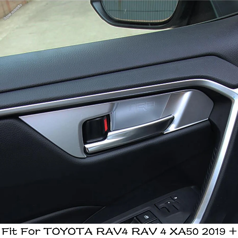 

Inner Door Handle Bowl Frame Decoration Cover Trim Fit For TOYOTA RAV4 RAV 4 XA50 2019 - 2024 Carbon Fiber Accessories Interior