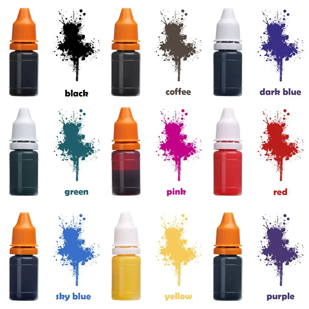 8ml 9 Color Useful Colorful Oil DIY craft Inkpad Photosensitive Seal Scrapbooking Stamping Machine Flash Refill Ink