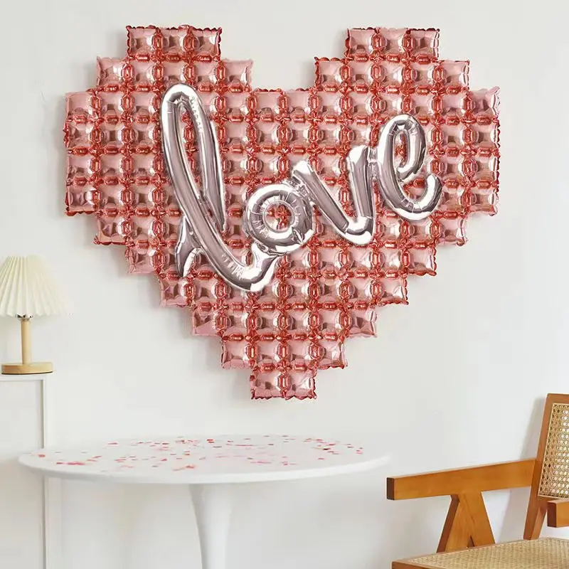 1 Stück Große Hintergrund-Wanddekoration Herz-Love-Ballons für Frauentag, Valentinstag, Königinnentag, Hochzeit, Heiratsantrag – Detail 13