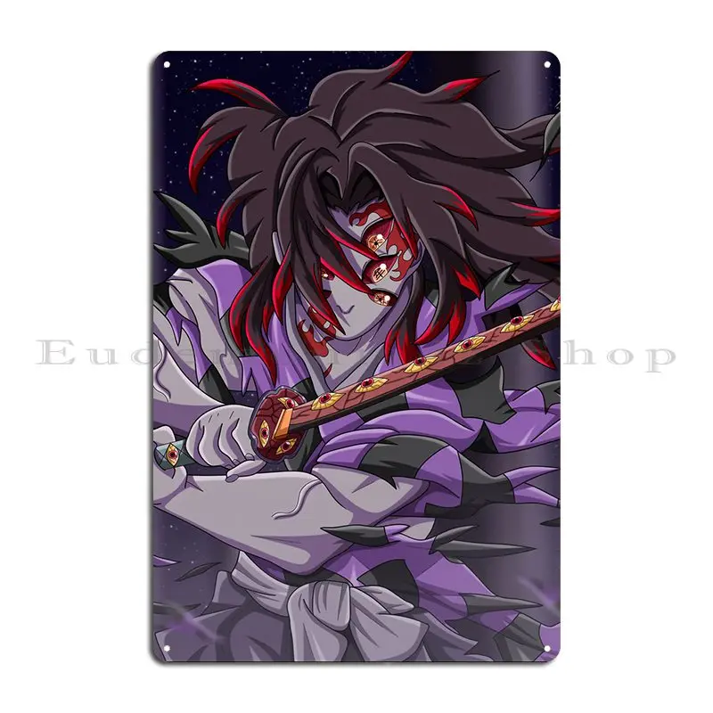 Demon Slayer Kokushibo Metal Plaque Poster Create Designs Painting Home Plaques Tin Sign Poster