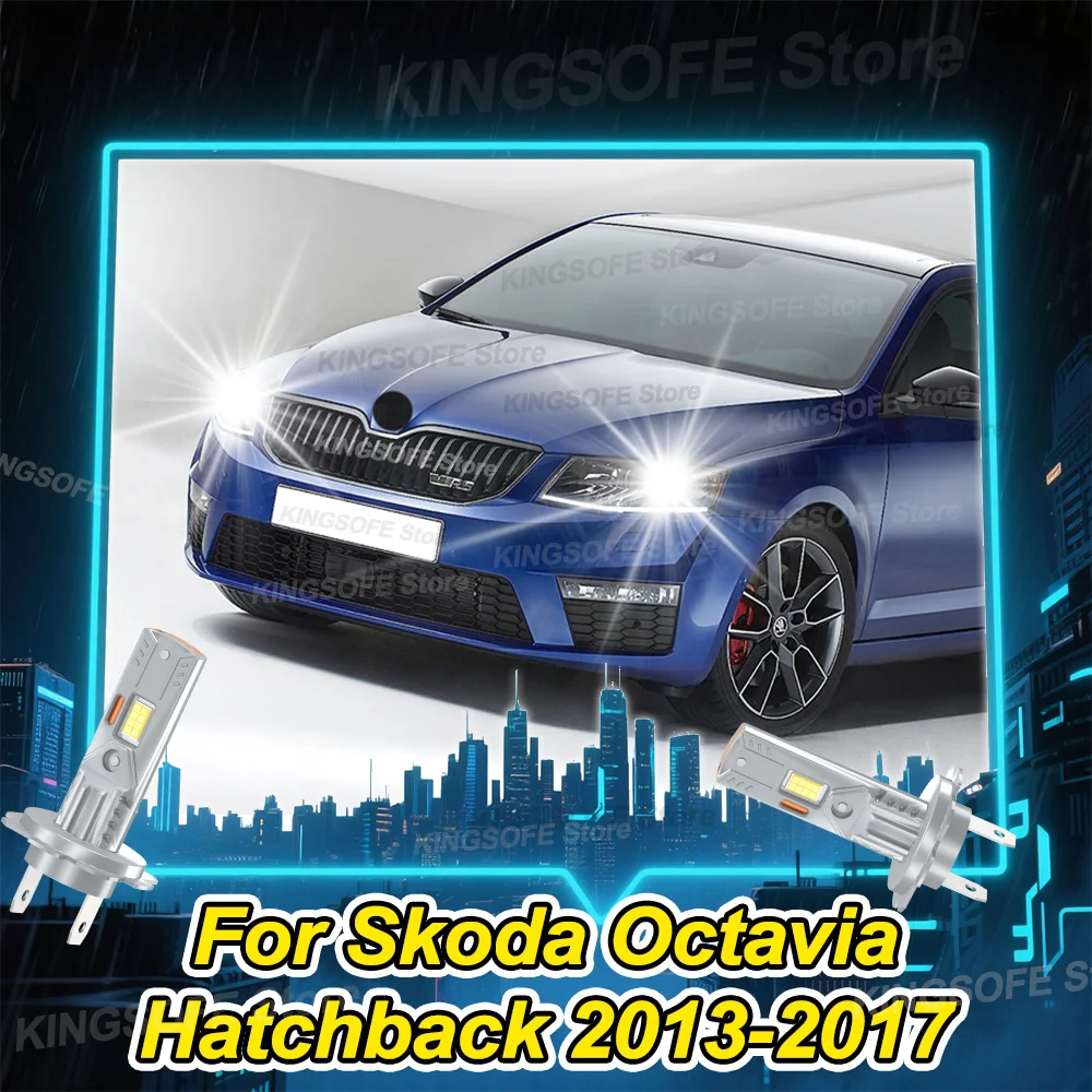 

2 шт. светодиодные фары 30000Lm лампа для фар для Skoda Octavia Hatchback 2013 2014 2015 2016 2017
