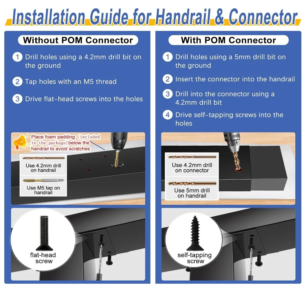 36-Inch Black T304 Stainless Steel Cable Railing System with Adjustable Handrail and Posts