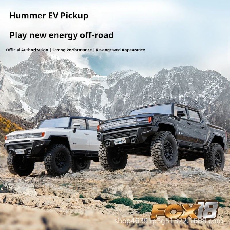 Fms 1/18 Fcx18 Hummer Ev 514up RC Car Simulation Climbing Model, 4wd Off-Road Vehicle, 514 up Truck, 2 Speed Transmission Toys