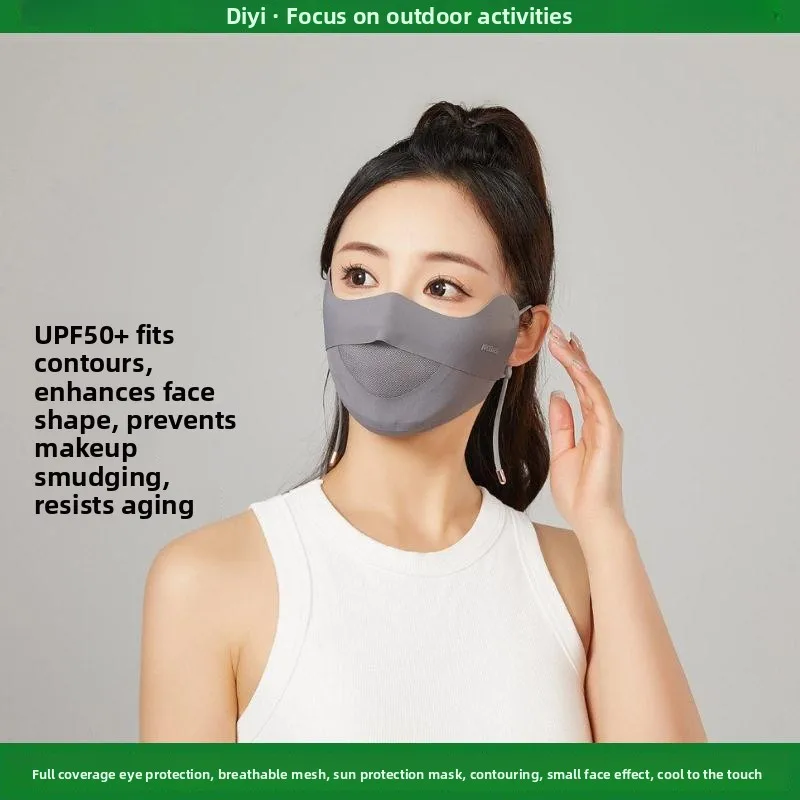 

New Ice Silk Sun Protection Mask Women's Style Thin Breathable UV Protection Face Shield Medical Environment Anti Ultraviolet...