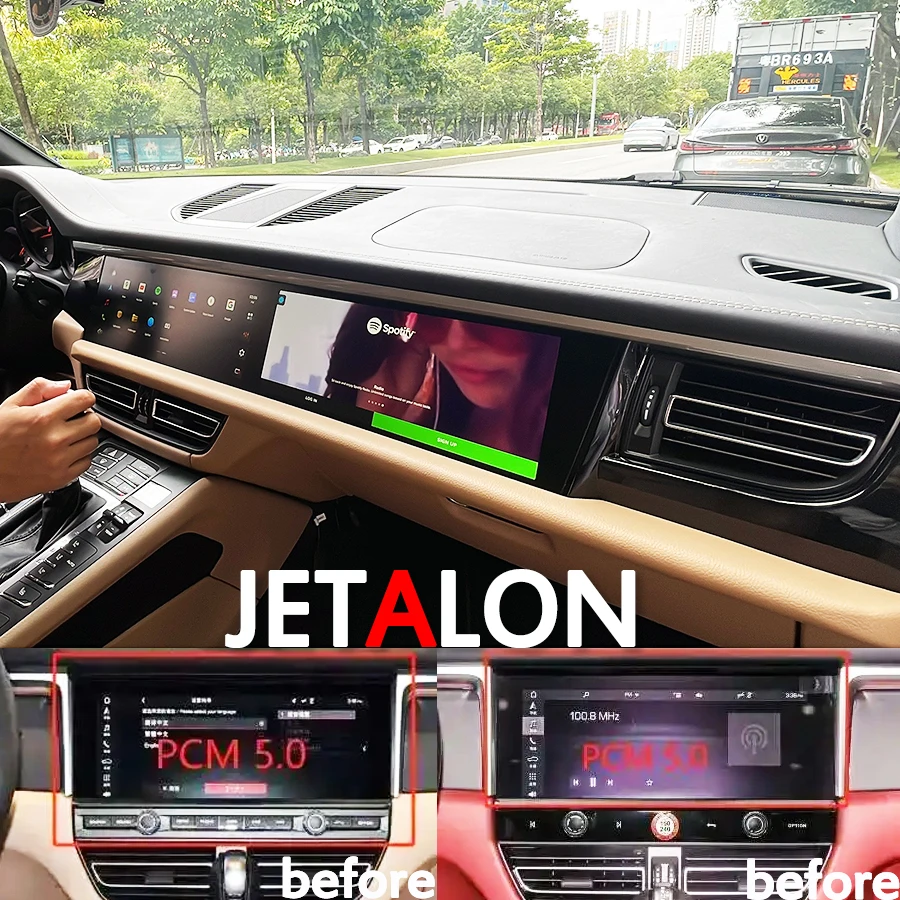 12.3inch Dual Screen Radio For Porsche Macan 2018 2019-2024 Pcm 5 Car GPS Multimedia Video Android Auto Player Head Unit Carplay