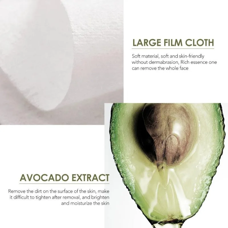 ผ้าเช็ดทำความสะอาดเครื่องสำอางอะโวคาโด 1 ชิ้น ผ้าเช็ดทำความสะอาดเครื่องสำอางแบบอ่อนโยน ไม่ระคายเคือง ผ้าเช็ดทำความสะอาดแบบใช้แล้วทิ้ง อุปกรณ์เช็ดเครื่องสำอาง