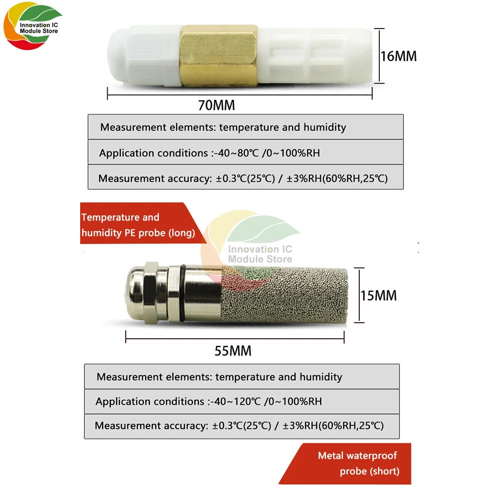 DC5-28V RS485 Temperature and Humidity Transmitter Modbus XY-MD03 Collector Temperature and Humidity PE Waterproof Probe