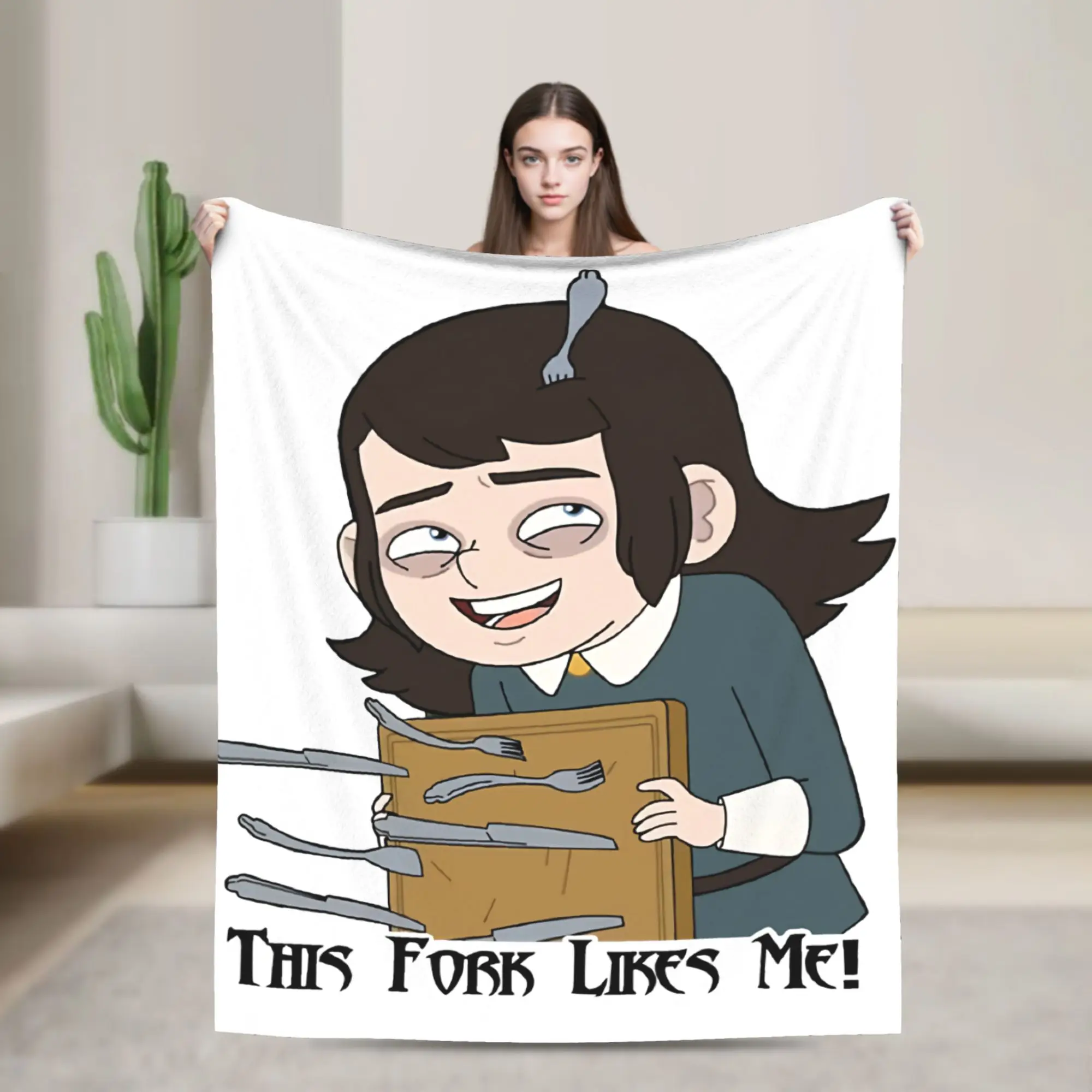 Abaddon This Fork Likes Me Haunted Hotel  Knitted Blanket   Wool Throw Blankets Airplane Travel Printed Soft Warm Bedsprea