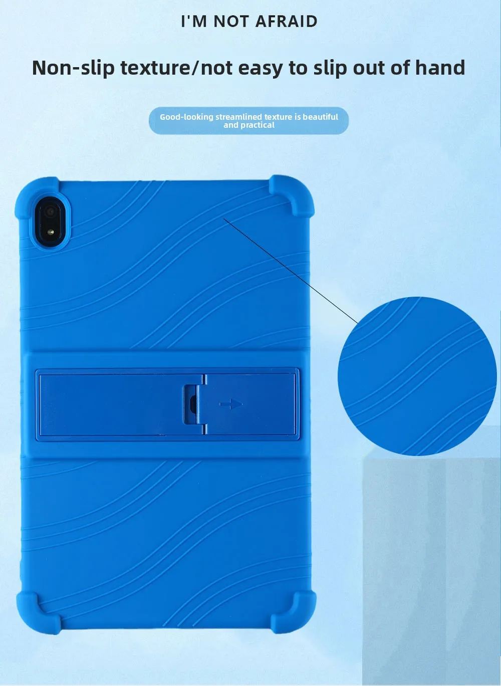 Für Nokia T20 10,4 Zoll Tablet-Hülle, Silikonhülle mit Ständer, stoßfest, stoßfest, Ganzkörper-Schutzhülle für Kinder – Detail 2