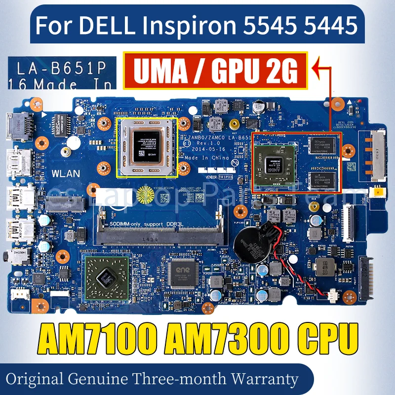 

LA-B651P для DELL Inspiron 5545 5445, материнская плата для ноутбука AM7100 AM7300, графический процессор 2G 0738WR 0738WR 0JC13J 08WC02, материнская плата для ноутбука