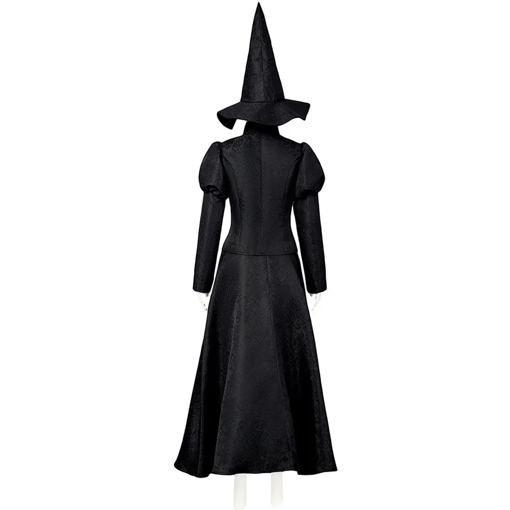 Disfraz de Cosplay de elpba Wicked para mujer adulta, uniforme de bruja, sombrero de mago, conjunto completo, trajes de fiesta de Halloween, nueva película
