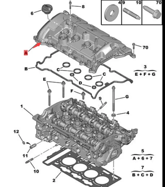 Engine Valve Cover With Gasket For Citroen C3 C4 C5 DS3 Peugeot 207 208 2008 308 508 1.6T OE 11127553799 11127572724 0248Q5