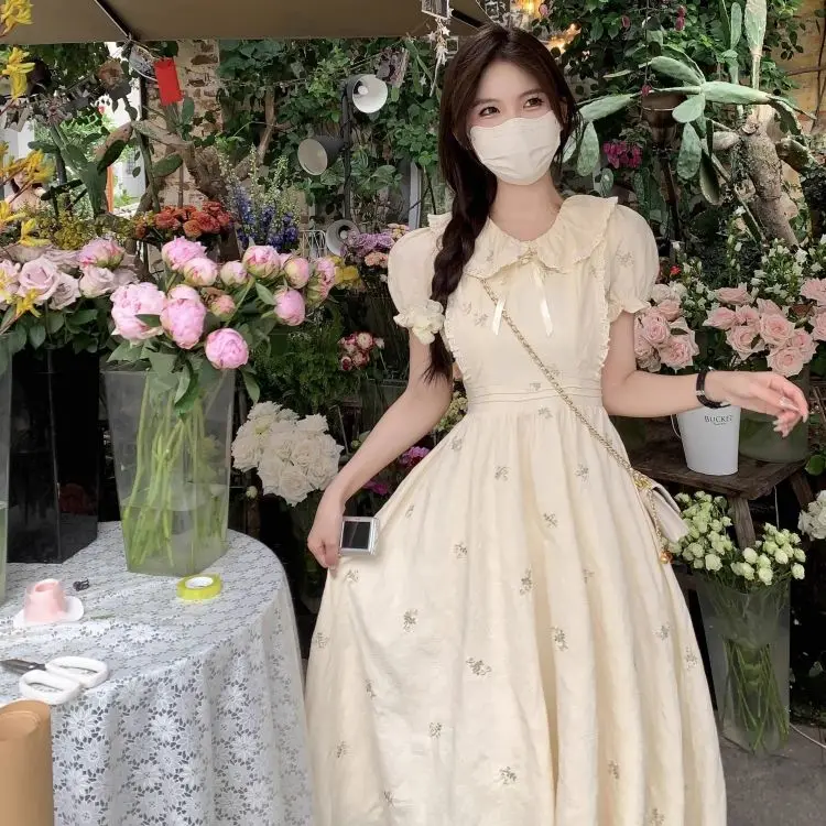 فساتين نسائية للسيدات بأكمام قصيرة أحمر بورجوندي خوخي وردي أزرق أخضر أصفر رمادي كاكي عاجي بيج رمل كلاسيكي ملون مناسب #3