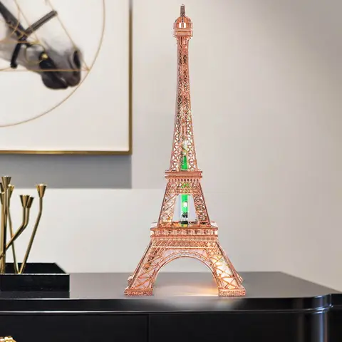 LED Light Ornament Tower LED Light Luminous Beautiful Home Decoration Metal Model Craft Gift Ornament Night Light Decoration