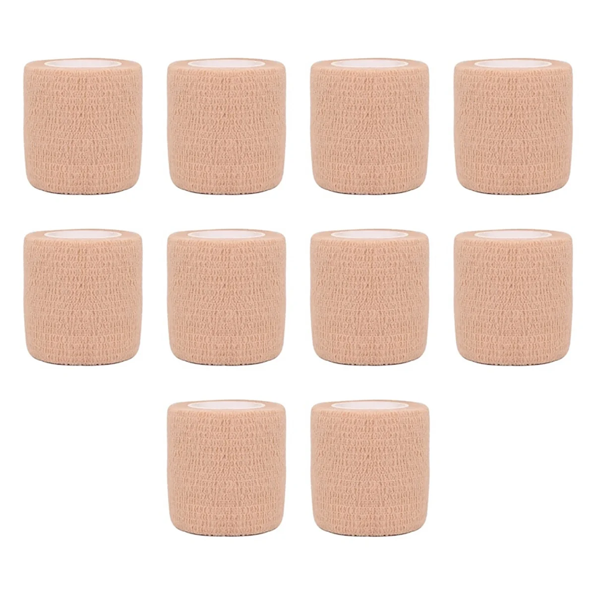 10pcs Beige Colorful Sport Self-Adhesive Elastic Bandage Wrap 4.5m Elastic Band for Knee Support Pad, Fingers