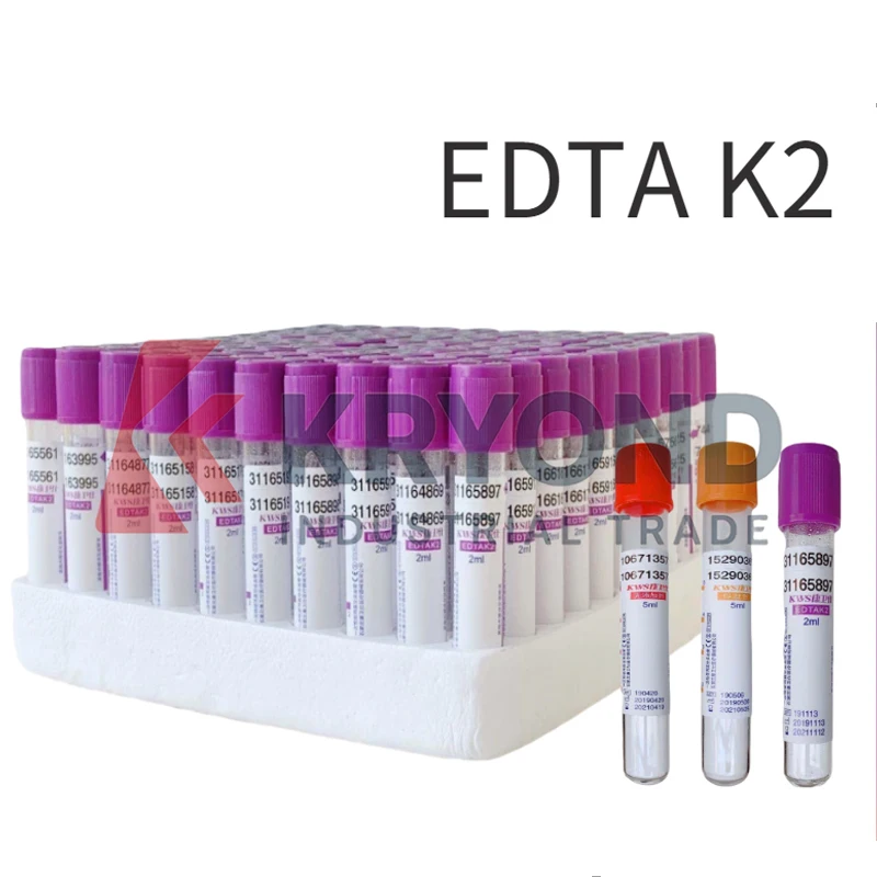 Lab Vacuum Blood Collection Tubes EDTAK2 Sampling Tube Teaching Supplies 2/3/5/10ml 100pcs Original Product