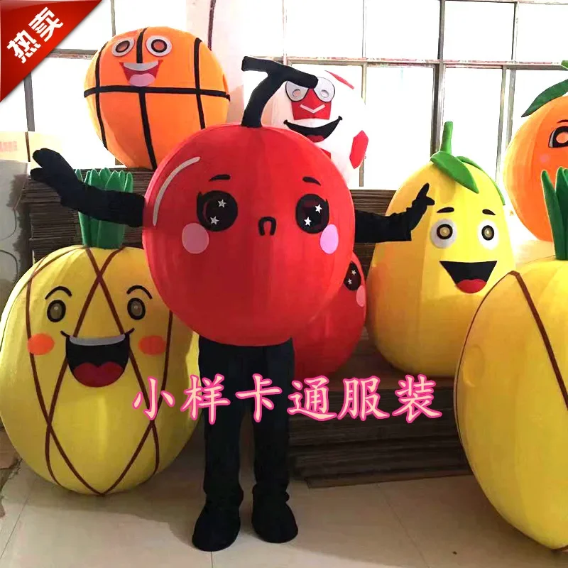 Christmas Fruit Cherry Pineapple Mascot Costume Cartoon Character Mascot For Party Halloween Carnival Birthday Cosplay Fancy Ap