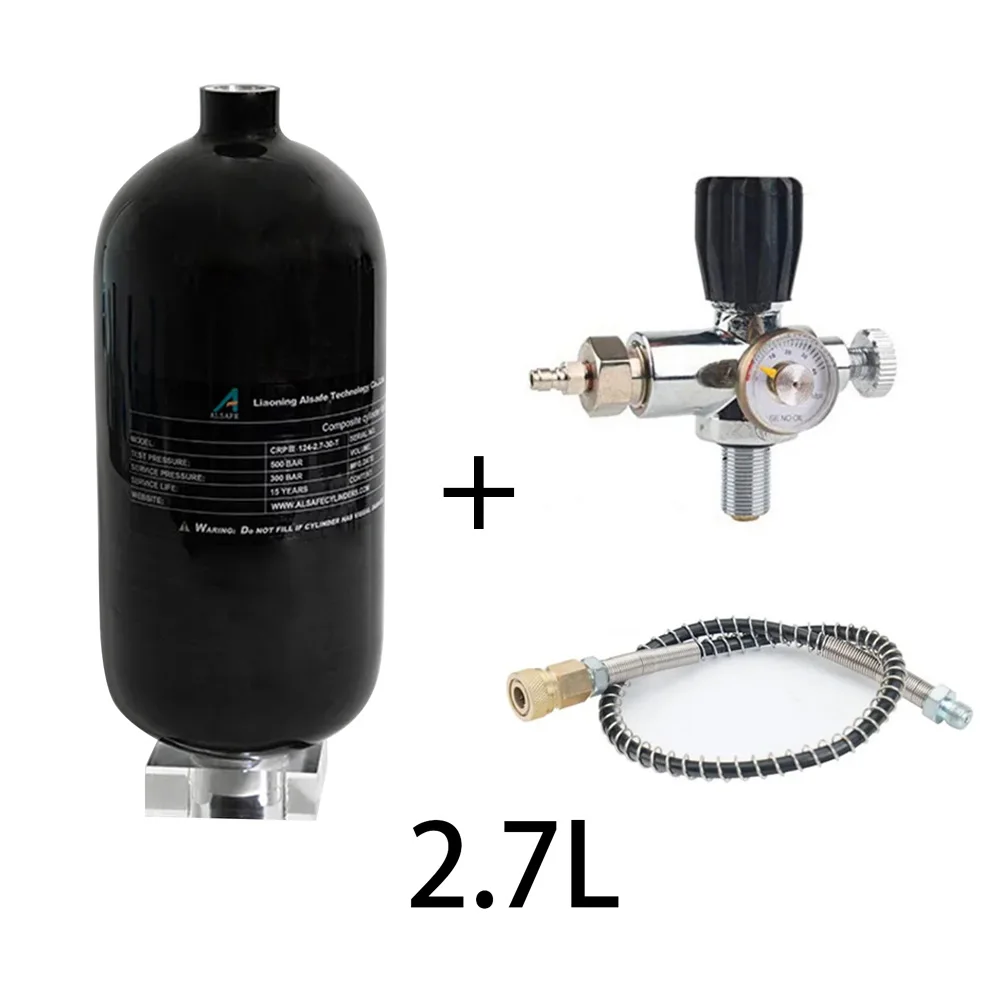 

TUXING 4500PSI 300Bar 2.7L Carbon Fiber Cylinder with Valve High Pressure Air Tank for Scuba Diving Thread M18*1.5