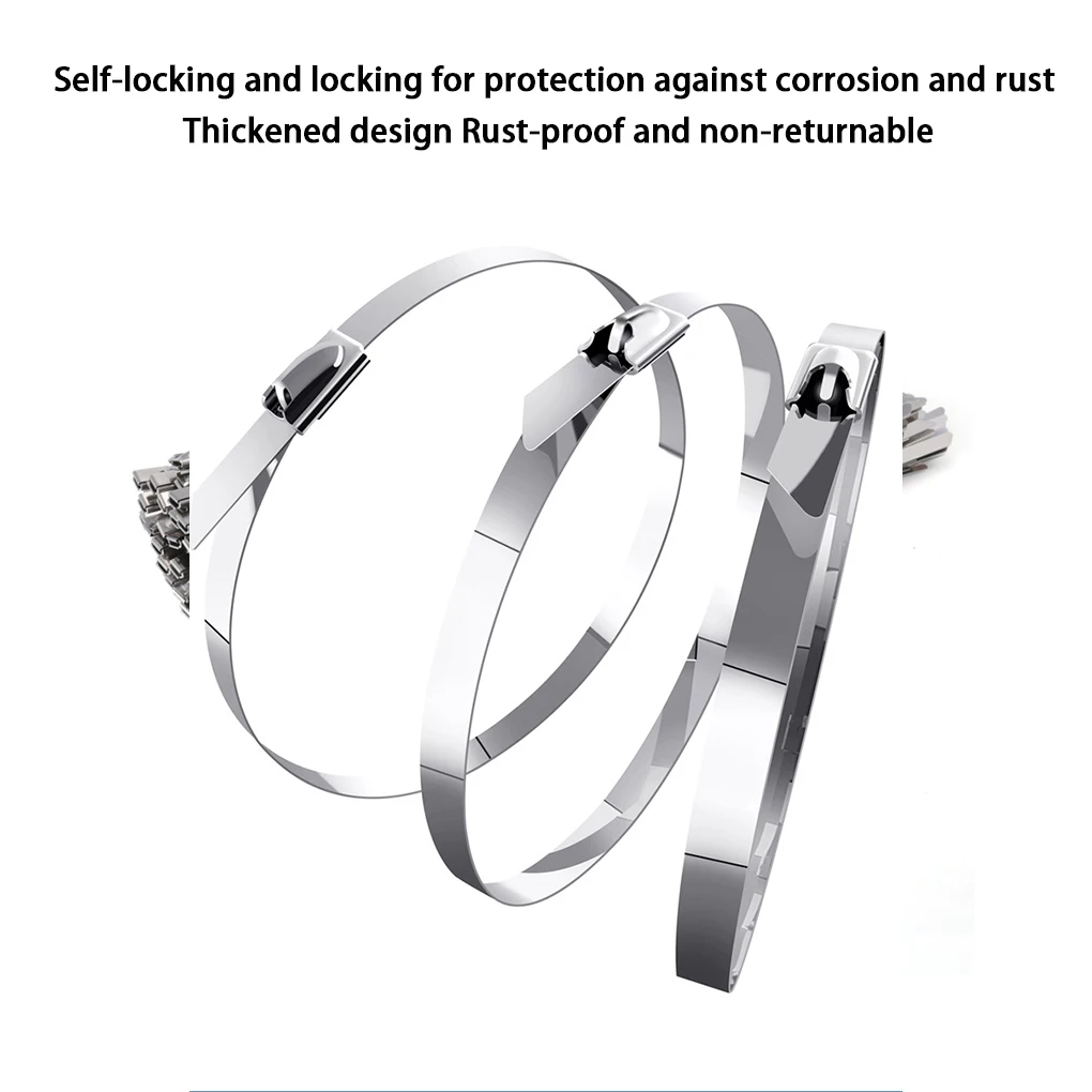 Strong Cable Tie Set For Secure Bundling Of Cables Garden Care Stainless Steel Cable Ties