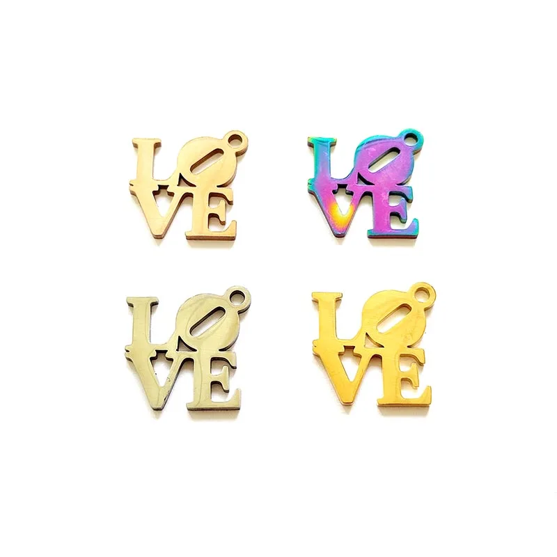 

20pcs Love Stainless steel Mixed Letter Charms-Love Fit for Bracelet Bangle DIY Jewelry Making SSC036