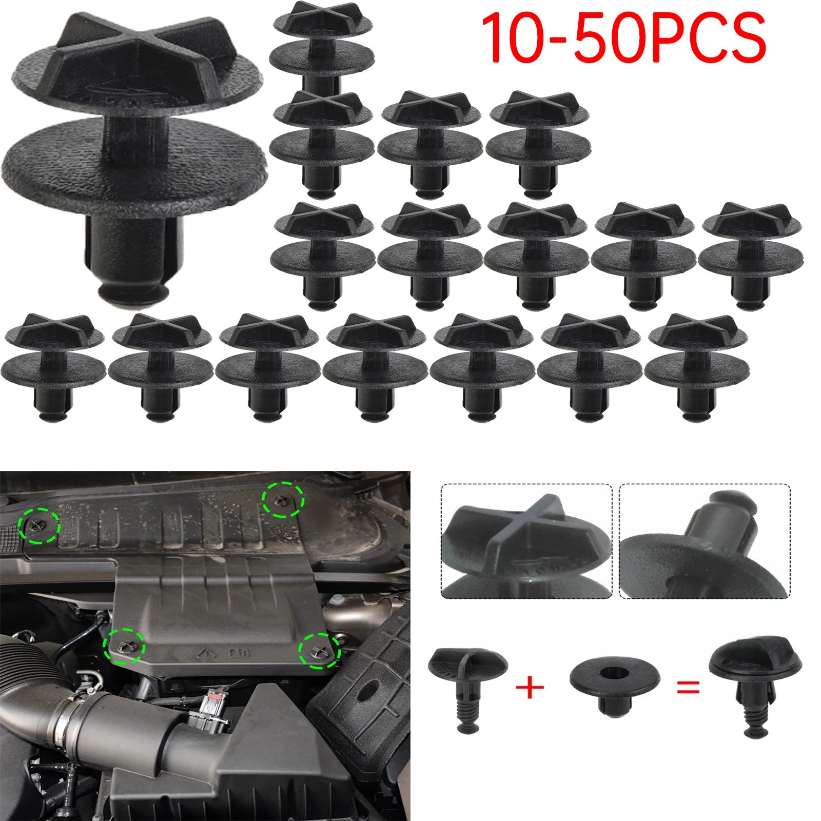 10-50X Car Battery Cover Cowl Trim Panel Fastener Clips OE # LR024316 for Land Rover Range Rover Discovery Sport Evoque