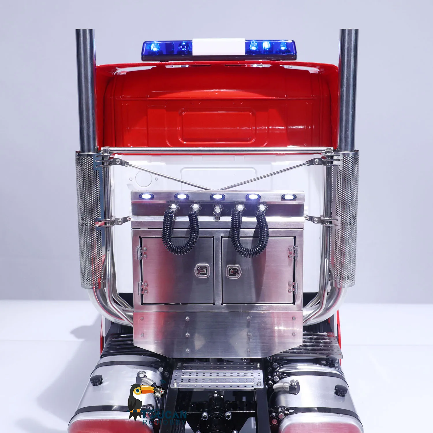 LESU 1/14 6X6 Radio Control Tractor coche RC camión 6*6 chasis de Metal pintado ensamblado Toucan DIY juguetes luz de techo Servo THZH1553