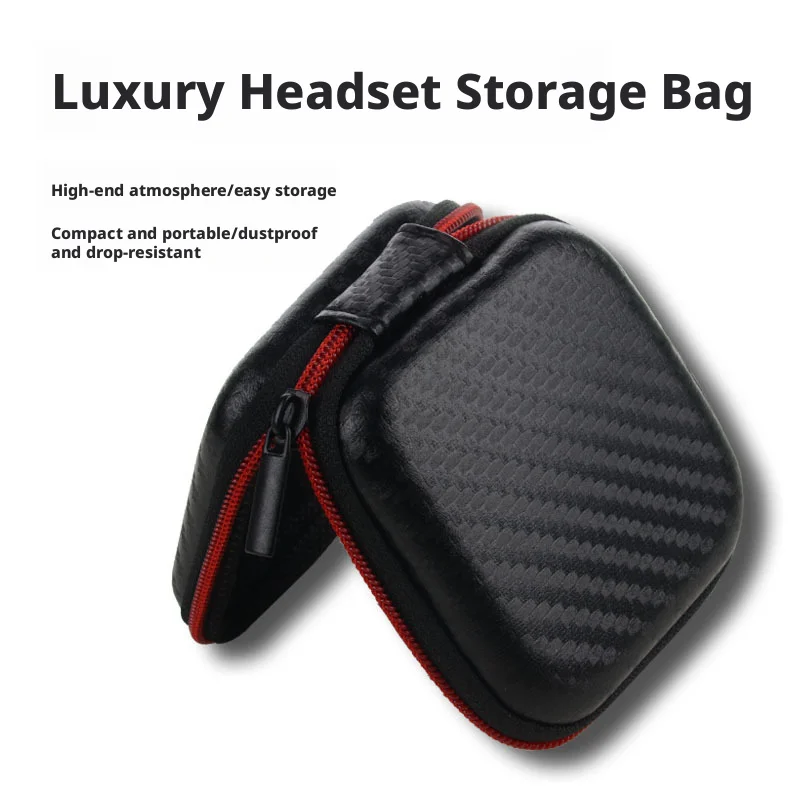 

Mini Portable EVA Earphone Case Carbon Fiber Look Earphone Pouch Carrying Bag For Earphone/Phone/Charging Cable ect Accessories