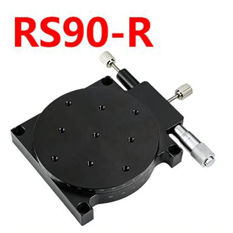 Precision Rotary Positioning Stage RS90-R with 360° Coarse Adjustment And ±5° Fine Adjustment Optical Axis Manual Turntable