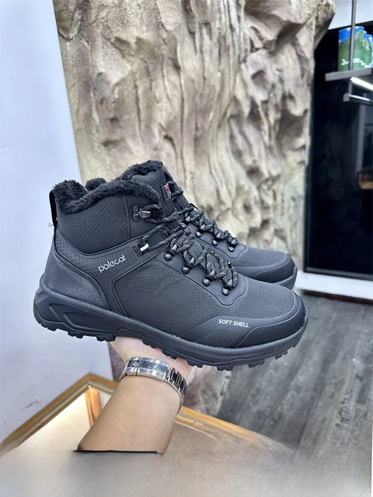 

Warmth Polar Cold Resistant Winter Boots Men's Outdoor Climbing Snow Boots Casual Low Heel round Toe ort Tube