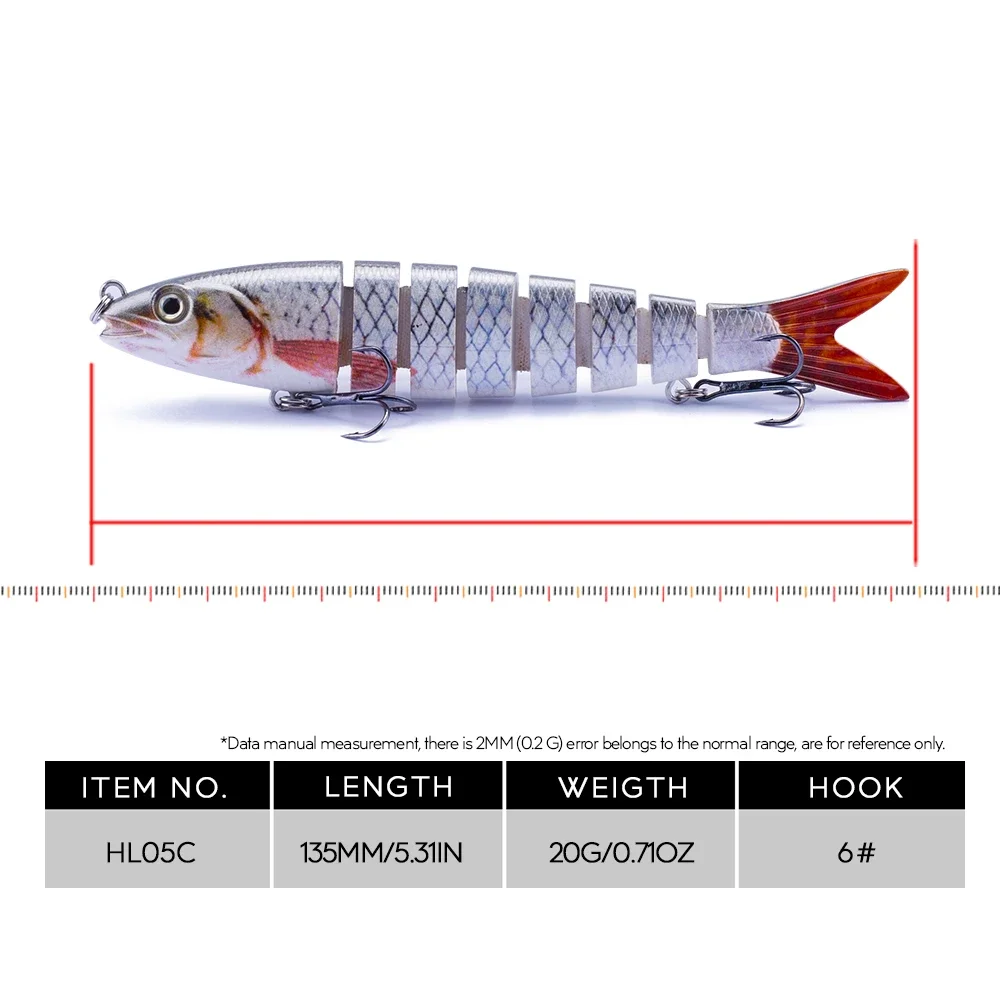 20g Multi Jointed Fishing Lure Crankbait Wobblers Artificial Bait Hard Swimbait Sea Lake River Carp Bass Tackle Jerkbait  Pêche