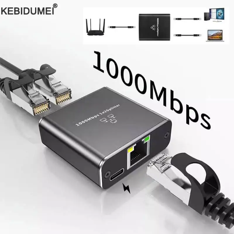 1 IN 2/3/4 OUT Netzwerk Splitter 1000 Mbit/s RJ45 Adapter Gigabit Konverter Internet Ethernet 8P8C Extender Stecker Erweiterung