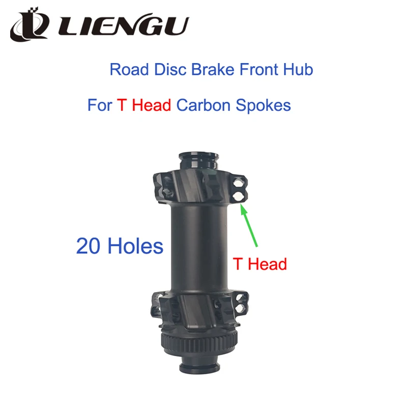 

LIENGU 20-отверстия, передняя ступица для дорожного велосипеда, дисковый тормоз, совместимые карбоновые спицы, Т-образная головка, прямая тяга с подшипниками NBK