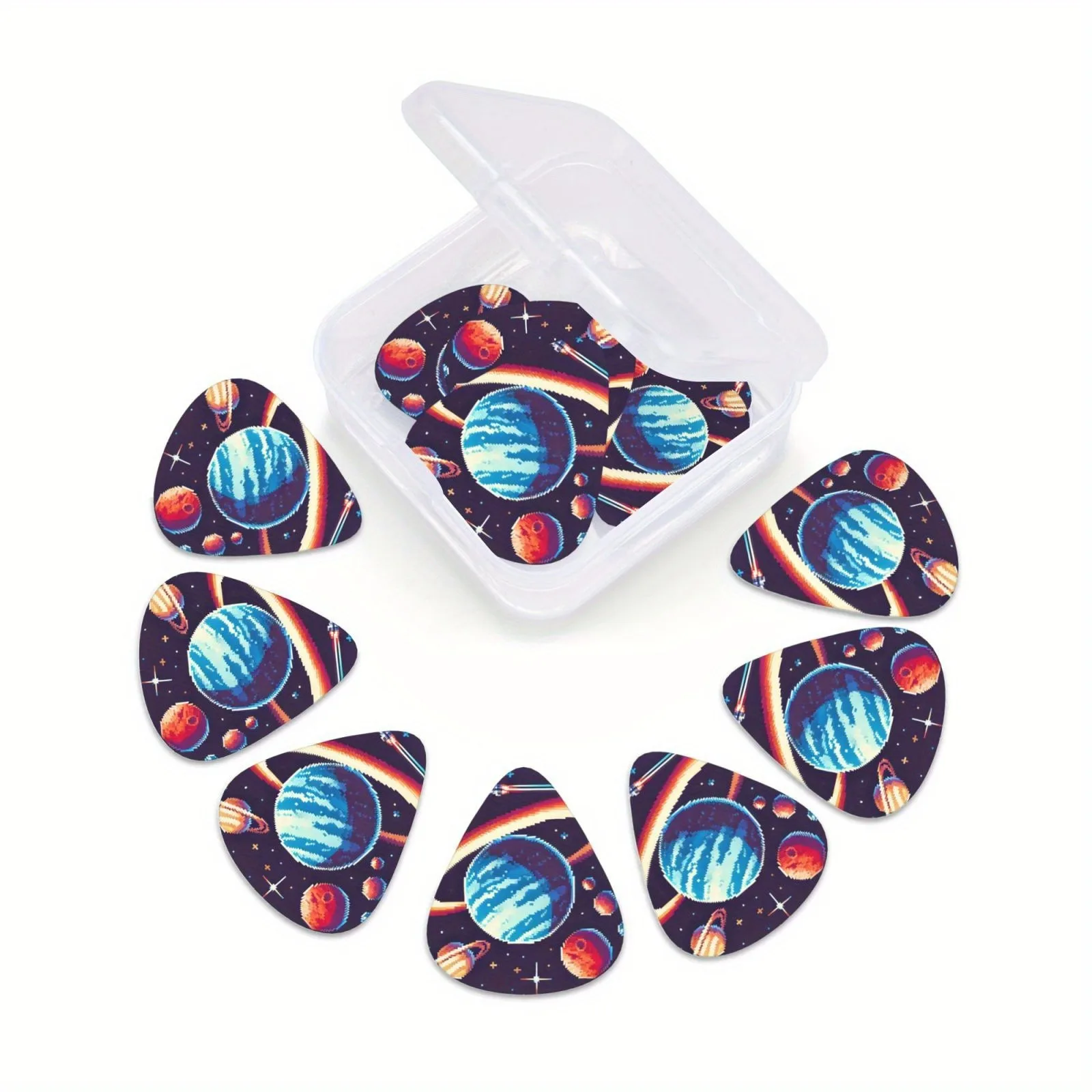 New 0.71/1.0Mm 12PCS Guitar Picks - Premium ABS Material with Smooth Finish, Dual-Sided Color Printing, Includes PP Storage Box