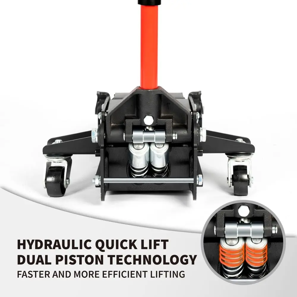

5-ton 11000 pound low hydraulic super heavy steel floor jack with dual piston fast lift pump, suitable for household and worksho