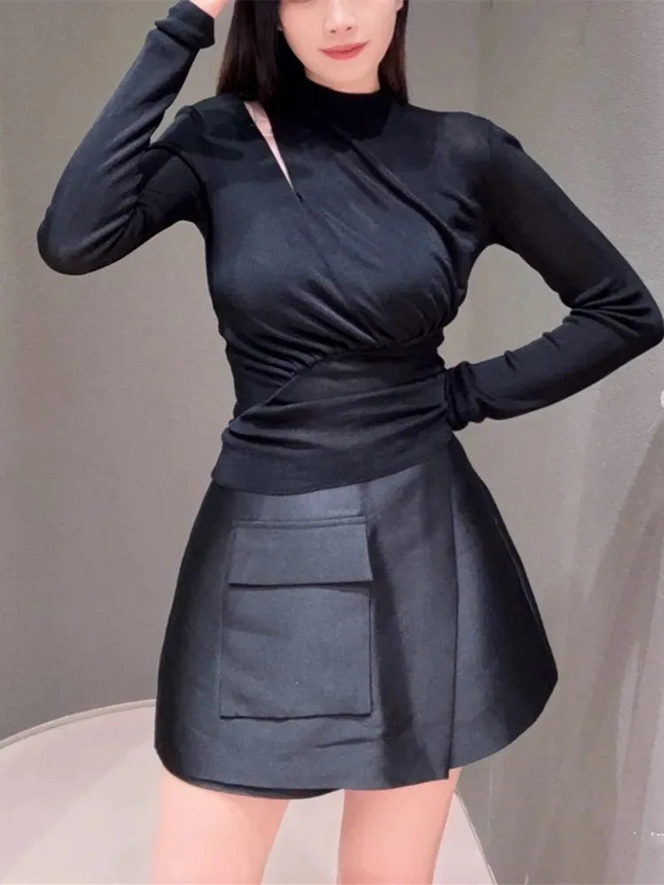 

High-End Version European Sle Women's Knitted Long Sve Hollow out Slim Fit Pullover Sweater Neline Design for Slimming...