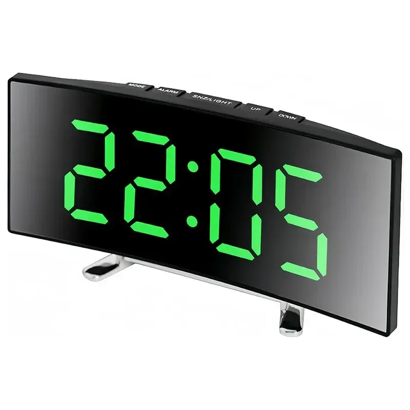 

Digital Alarm Clock for Bedrooms LED Mirror Screen Temperature Date Light Snooze Silent and Non-Ticking Clock for Kids