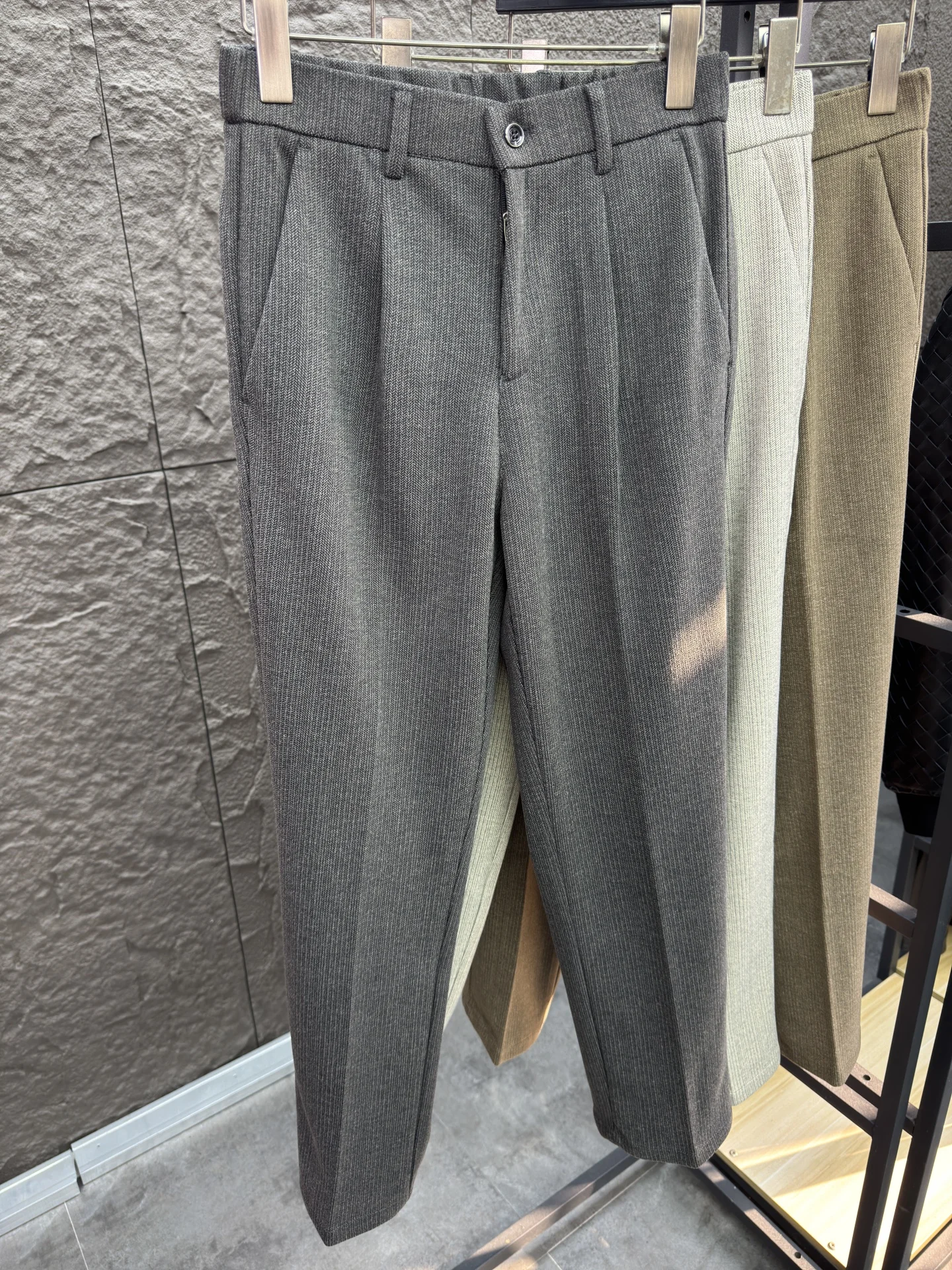 

Мужские шерстяные прямые брюки Thiened, осень-зима, элитные 3D облегающие повседневные брюки, теплые брюки для отдыха