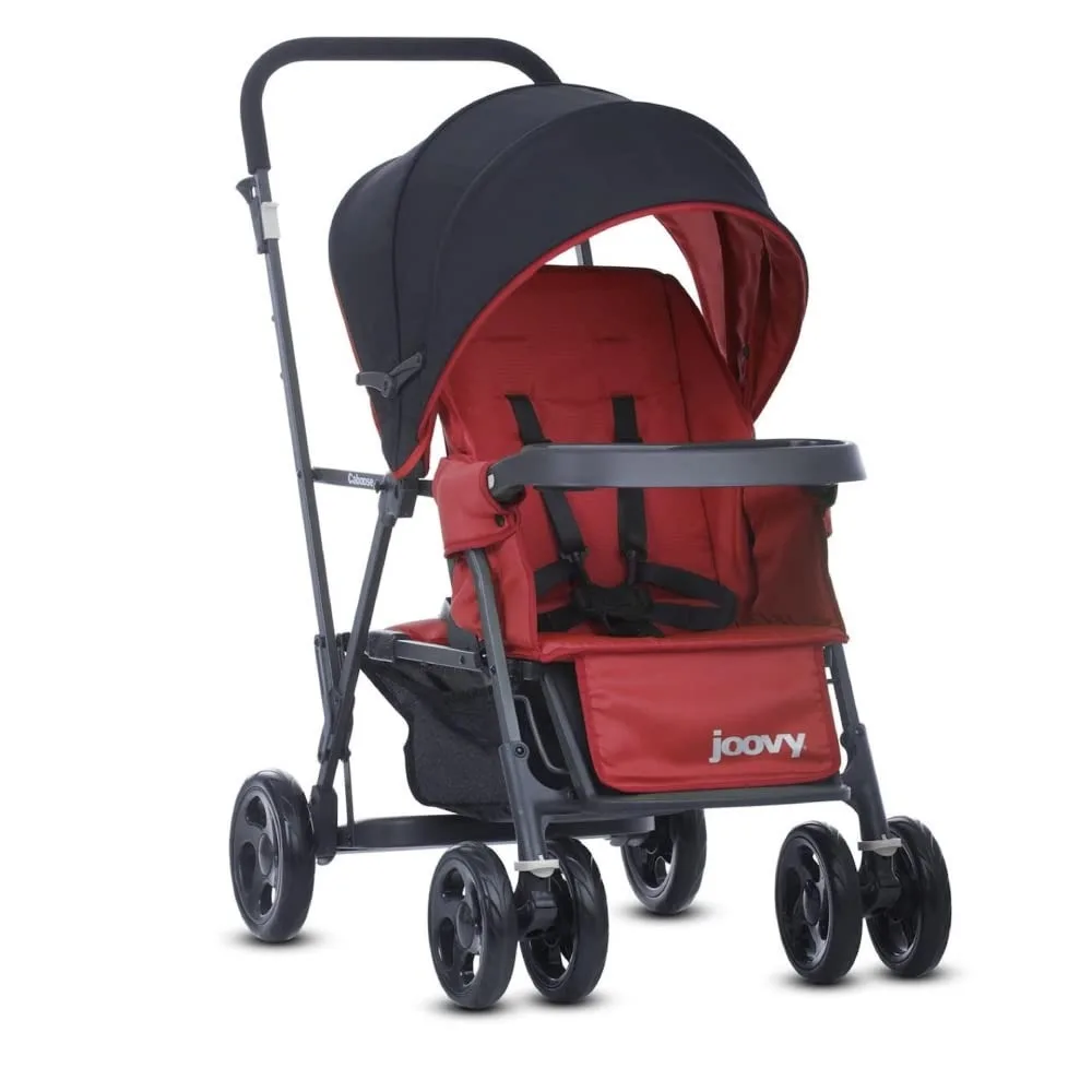 Sit and Stand Double Stroller with Rear Bench and Standing Platform, 3-Way Reclining Seats, Optional Rear Seat